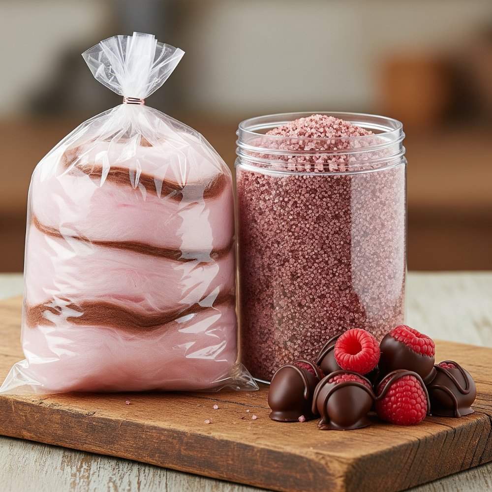 Raspberry Button Candy Chocolate Raspberry Cotton Candy Floss Sugar | All-Natural Treat – Best ...