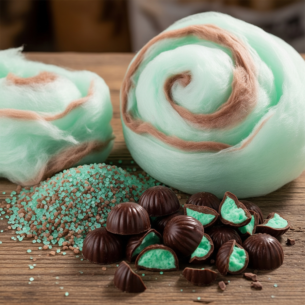 Chocolate Mint Cotton Candy Floss Sugar