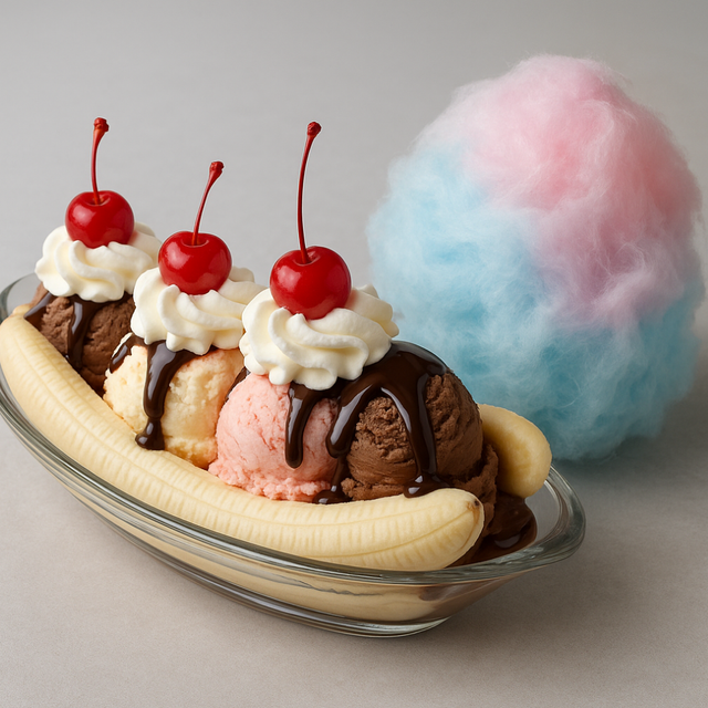 Organic Banana Split Cotton Candy Floss Sugar