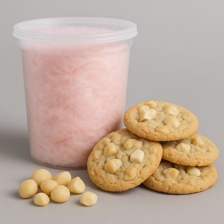 Organic White Chocolate Macadamia Nut Cotton Candy Floss Sugar