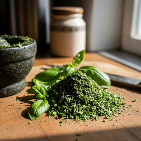 Basil Leaves, Ground